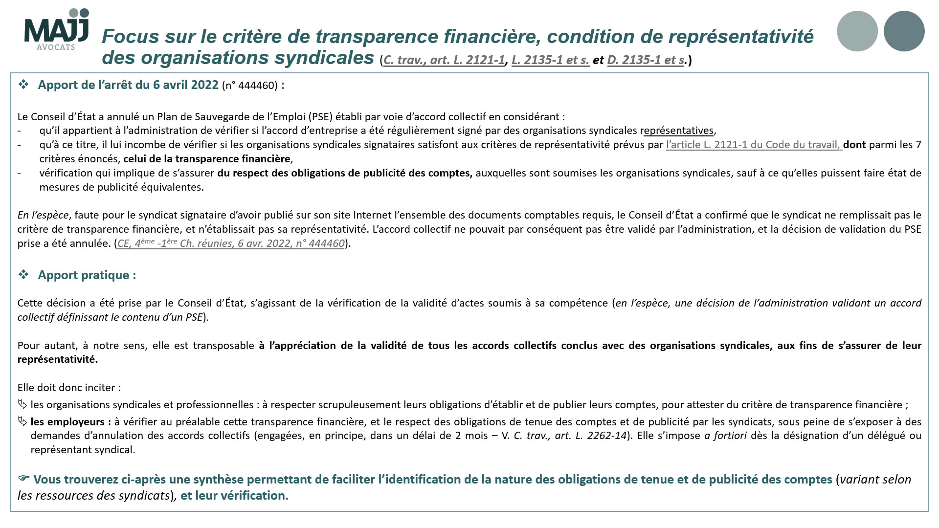 Transparence financière et publication des comptes des organisations ...